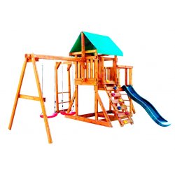 Игровая площадка Babygarden с балконом, рукоходом, скалолазкой и горкой 1.8 м